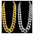 thumbnail image 1 of Vnanda Men's Chunky Necklace, Rapper Fake Gold Chain 90s Hip Hop Fake Gold Necklace Costume Accessory, 1 of 7