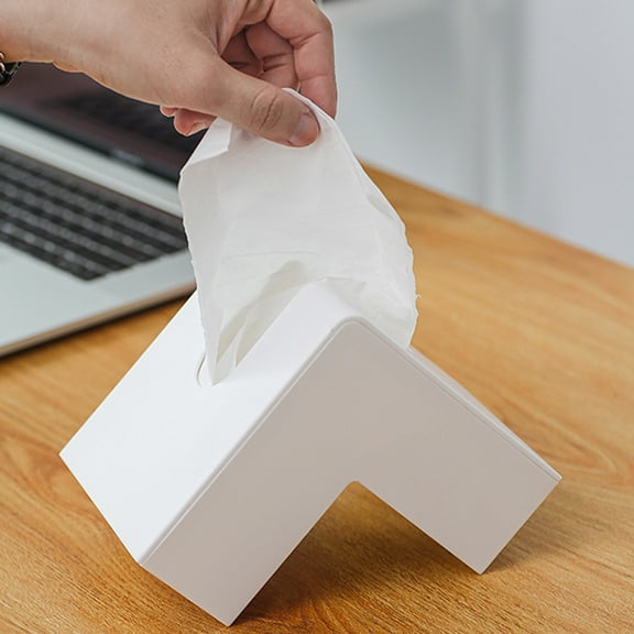 Vnanda Tissue Box Cover Square - Facial Cube Tissue Box Holder Case Dispenser for Bathroom Vanity Countertop, Bedroom Dresser, Office Desk or Night Stand Table