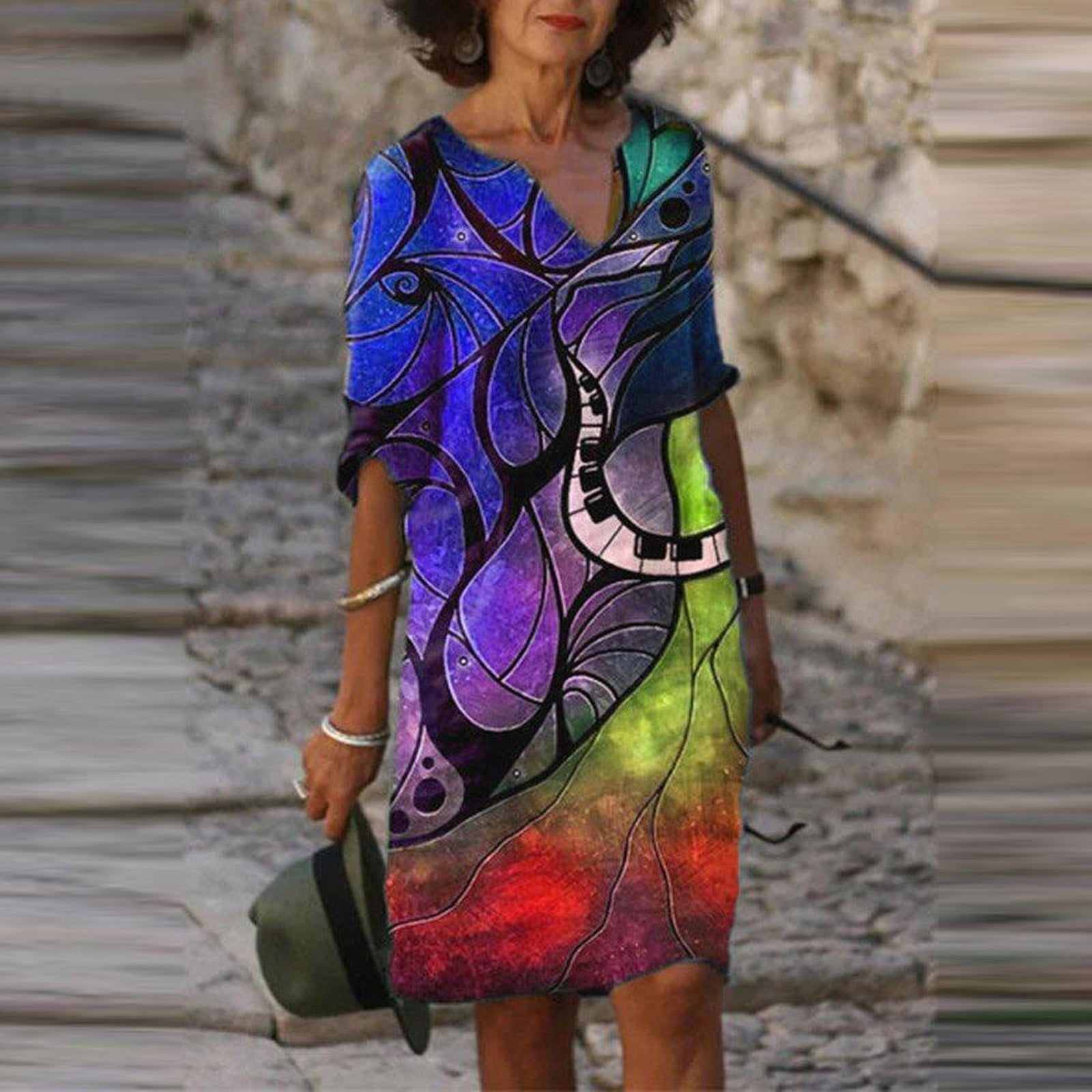 Women's cotton dresses top for older ladies