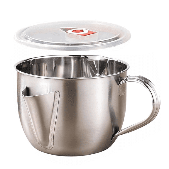 Vnice Stainless Steel 2-Cup Separator with Dual Spout Design for Broth, Soup, Stew, Hot Pot