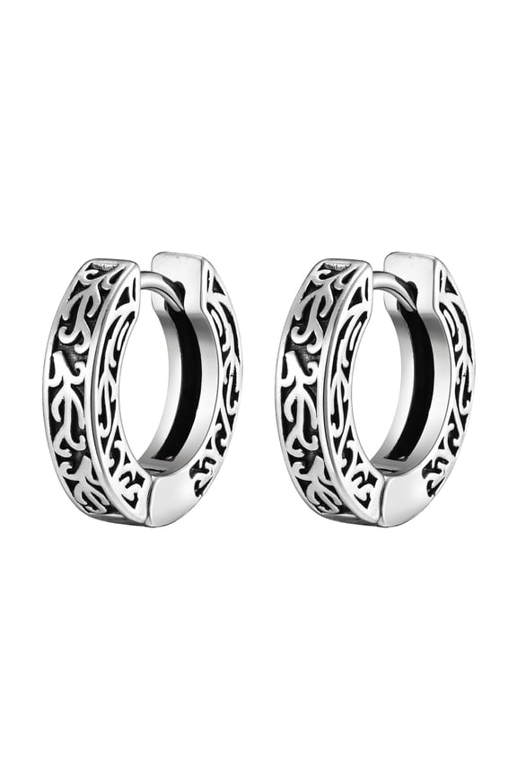 Chic Silver Hoop Earrings Men 925 Sterling Silver Mens Earrings Hypoallergenic Earrings for Men Gift for Dad