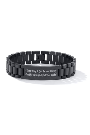Men's Jewelry Watch Link Personalized Black Bracelet for Father's Day Gift