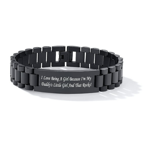 Vnox Men's Jewelry Watch Link Personalized Black Bracelet for Father's Day Gift