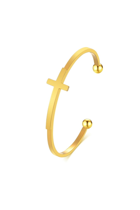 Religious Cross Bracelets, Stainless Steel Sideways Cross Bracelet for Women, Confirmation Baptism Gifts, Christmas Gifts