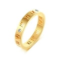 thumbnail image 1 of Vnox Openwork Roman Numerals Ring for Women Men of Stainless Steel & CZ Setting, 1 of 6
