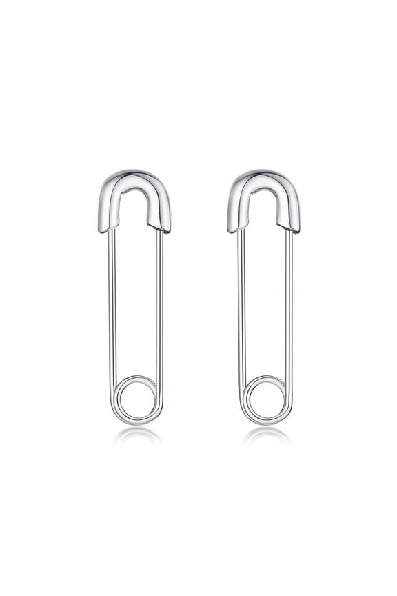 Safety Pin Earrings, Stainless Steel Paper Clip Earrings, Cartilage Earrings Punk Goth Style