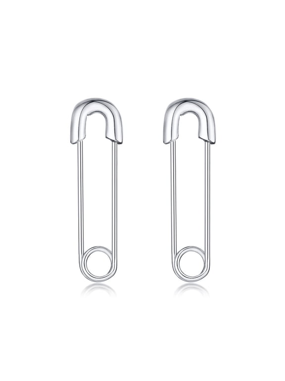 Safety Pin Earrings, Stainless Steel Paper Clip Earrings, Cartilage Earrings Punk Goth Style