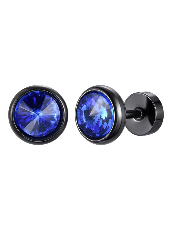 Stainless Steel Zircon Stud Earrings for Women Men, Sparkling Round Stones with Secure Spiral Back, Casual Minimalist Jewelry