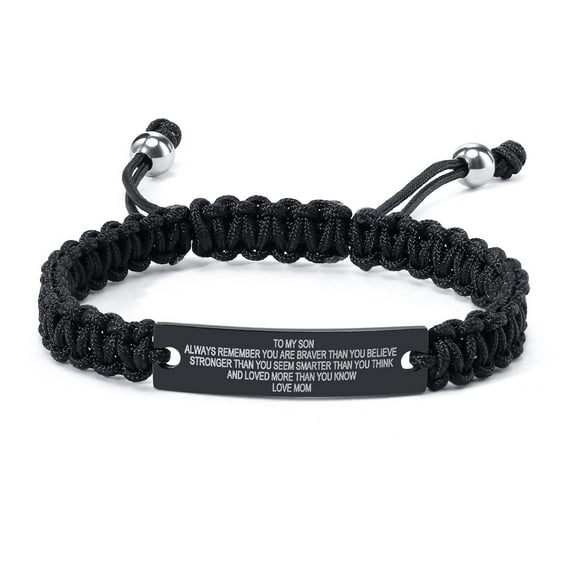 Vnox To My Son Macrame Bracelet, Braided Rope Bracelet Handmade Adjustable Bracelets Graduation Gift for Son and Boys