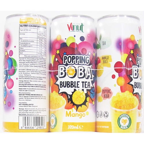 Vnt Bubble Tea Mango 320ml (pack of 6)