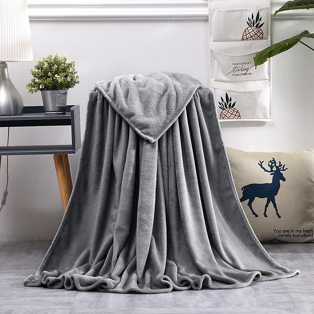 Vntub Clearance Super Soft Warm Solid Warm Micro Plush Fleece Blanket