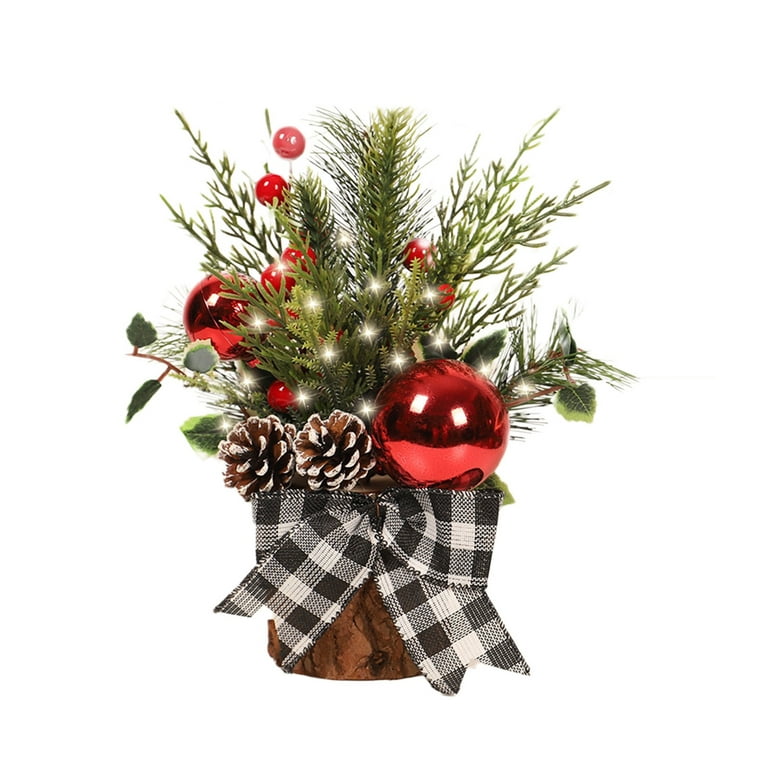 Vntub Deals Clearance Under 5 Christmas Decorations Small Christmas Tree  With 20 Led Lights, Artificial Christmas Tree With Christmas Ornaments  Berry