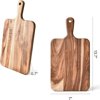 12” Light Solid Wood Round Pizza Cutting Board - Chopping Wood Pad Beechwood Cutting Board - Round Wooden Board Charcuterie - Mini Small Breadboard