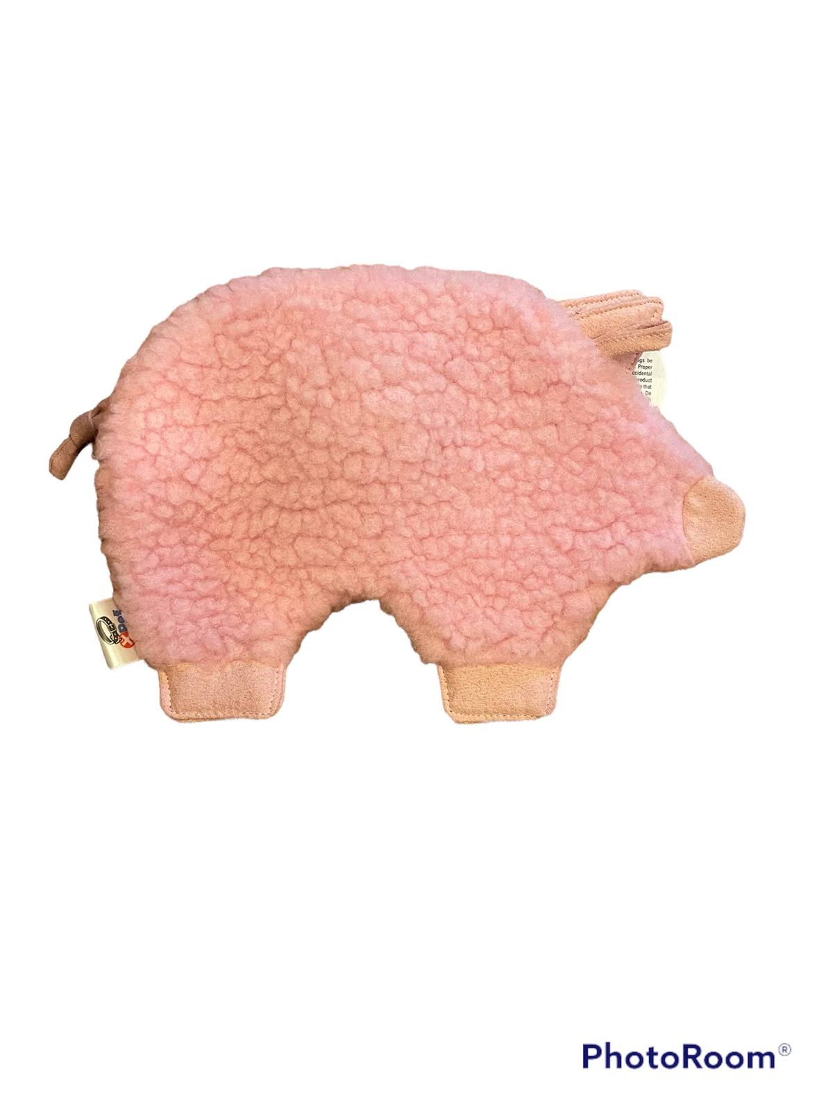 Vo-Toys 12" Flat Fleece Pink Pig Squeaker Dog Toy Fuzzy Unstuffed Ultra Soft