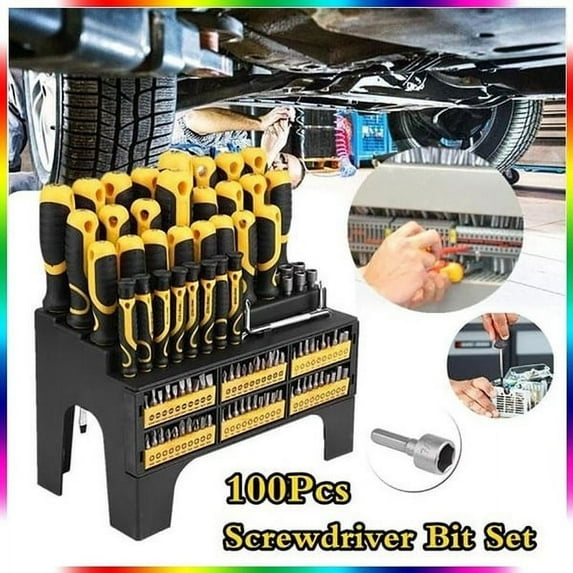 Vobor 100 PCS Precision Multi-type Screwdrivers and Bits Nuts Screws Set,Mechanic Portable
