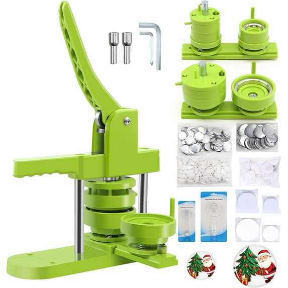 Vobor Button Badge Maker Machine Installation-Free,DIY Pin Button Maker Press Machine Badge Punch Press with Free 100pcs Button Parts&Pictures&Circle Cutter&Magic Book