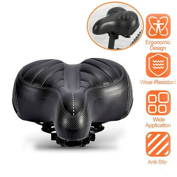Vobor Oversized Bike Seat Cushion,Comfort Soft Bike Seat Covers for Women/Men-for Outdoor Cycling(Black)