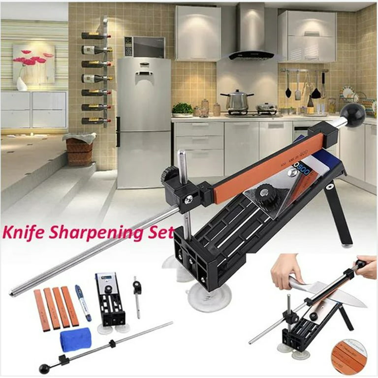 Knife Sharpener Fixed Angle Sharpening System Edge PRO Sharpener + 4  Whetstones