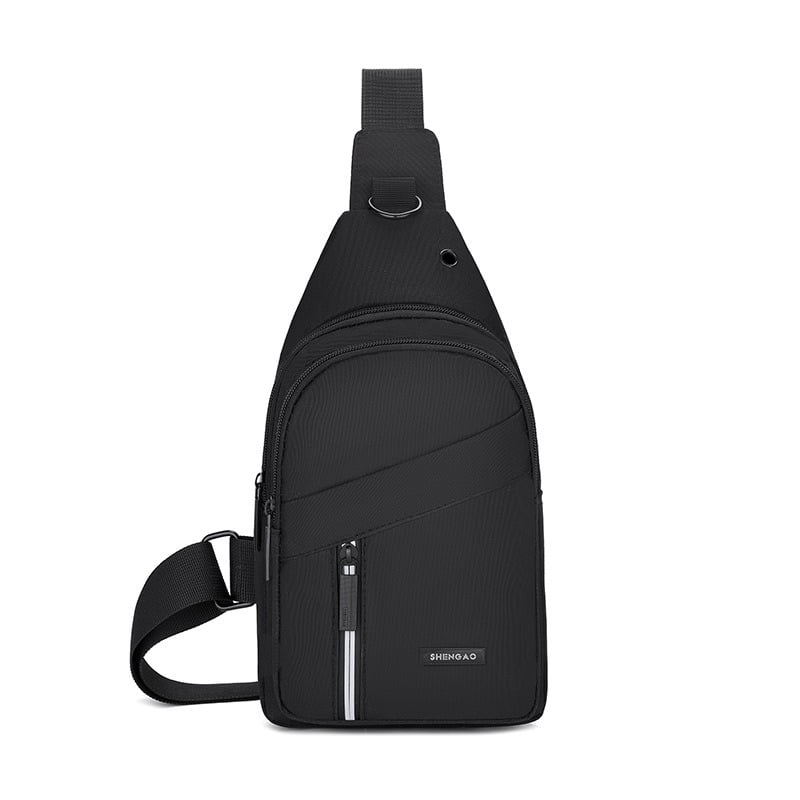 Vobzolite Sling Bag for Men - Crossbody Travel Hiking Daypack with Triple Anti-theft Protection Black Style B