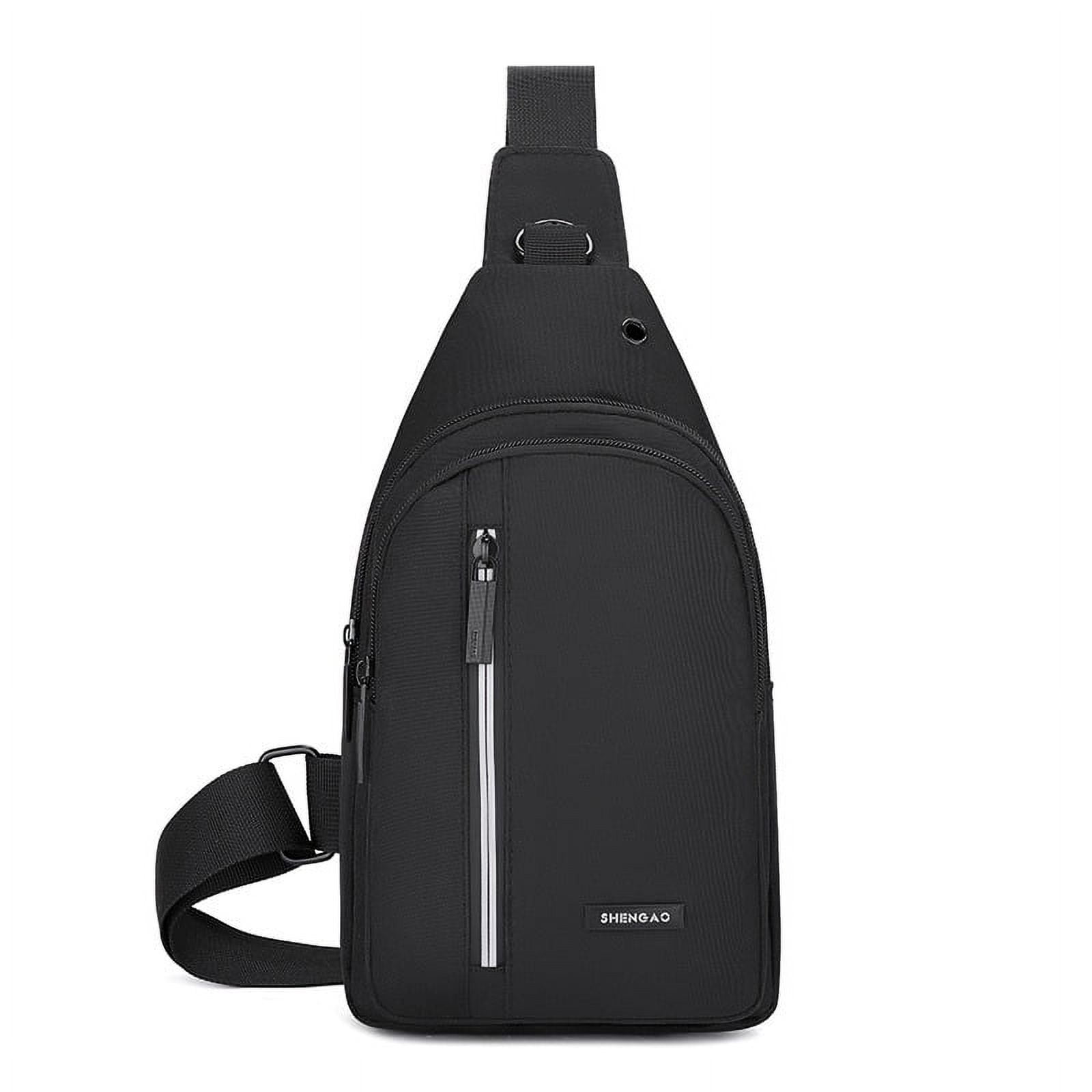 Vobzolite Sling Bag for Men - Crossbody Travel Hiking Daypack with Triple Anti-theft Protection Black Style C