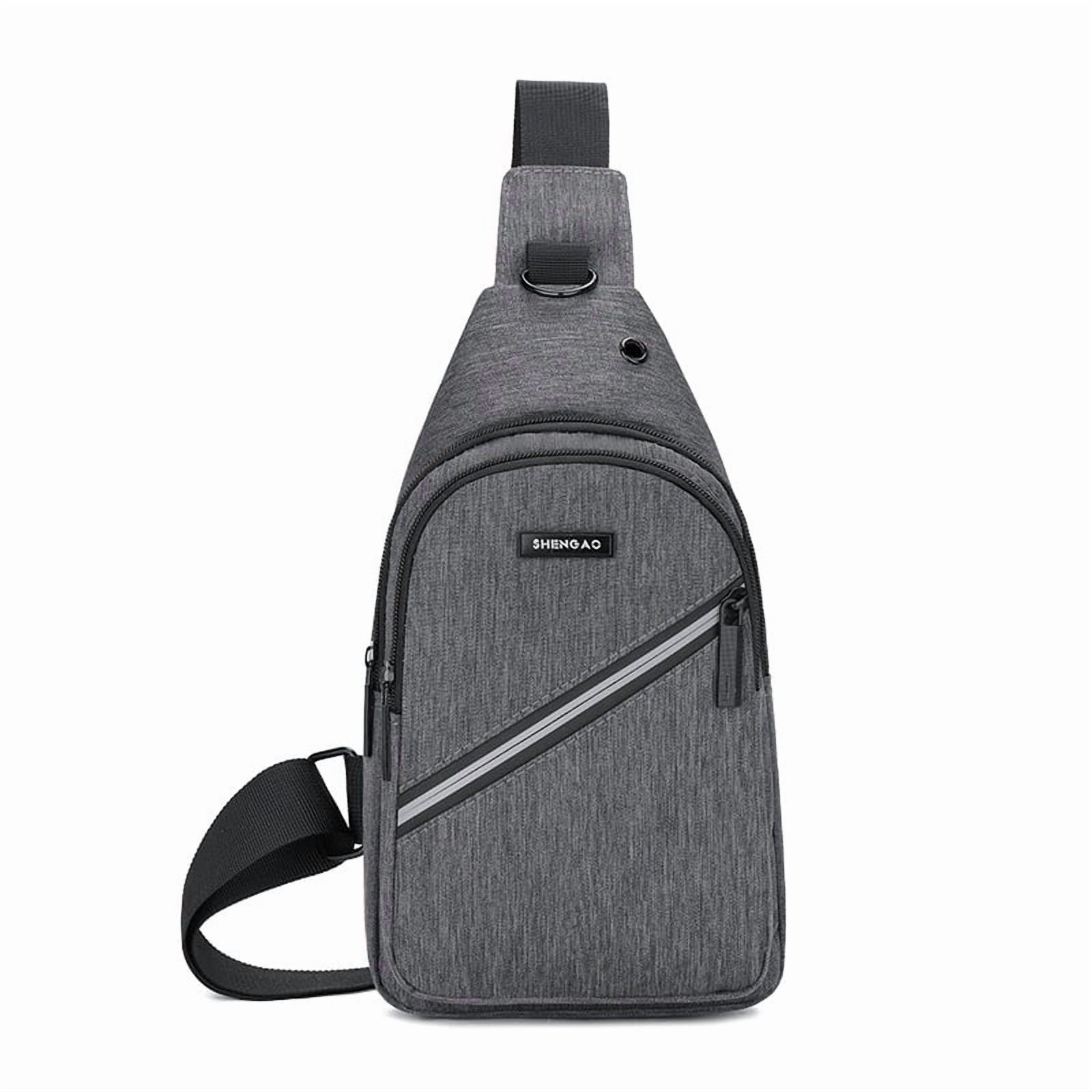 Vobzolite Sling Bag for Men - Crossbody Travel Hiking Daypack with Triple Anti-theft Protection Gray Style A