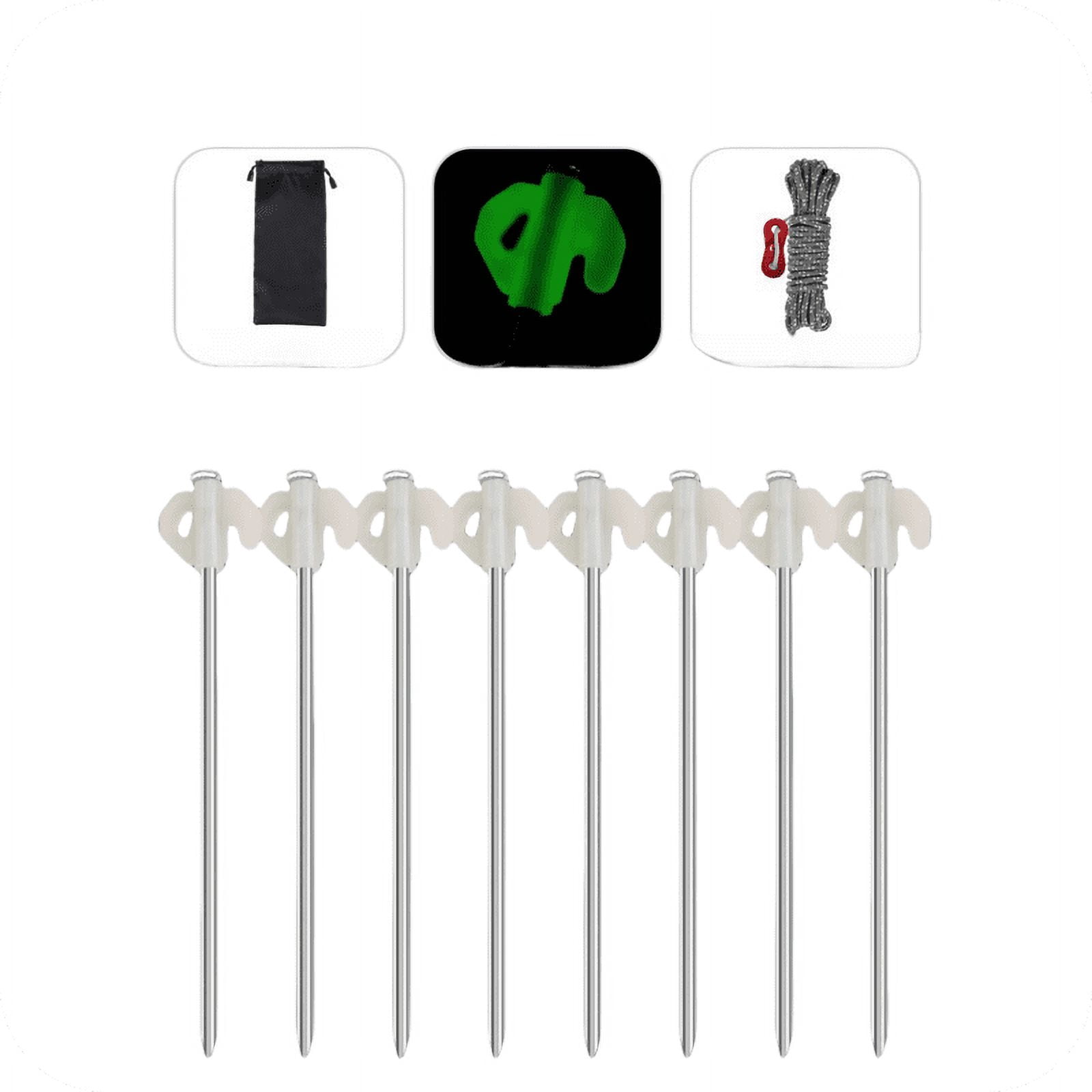Vobzolite tent stakes heavy duty Glow In The Dark Tent Stakes Pegs (8.27in+8Pcs）
