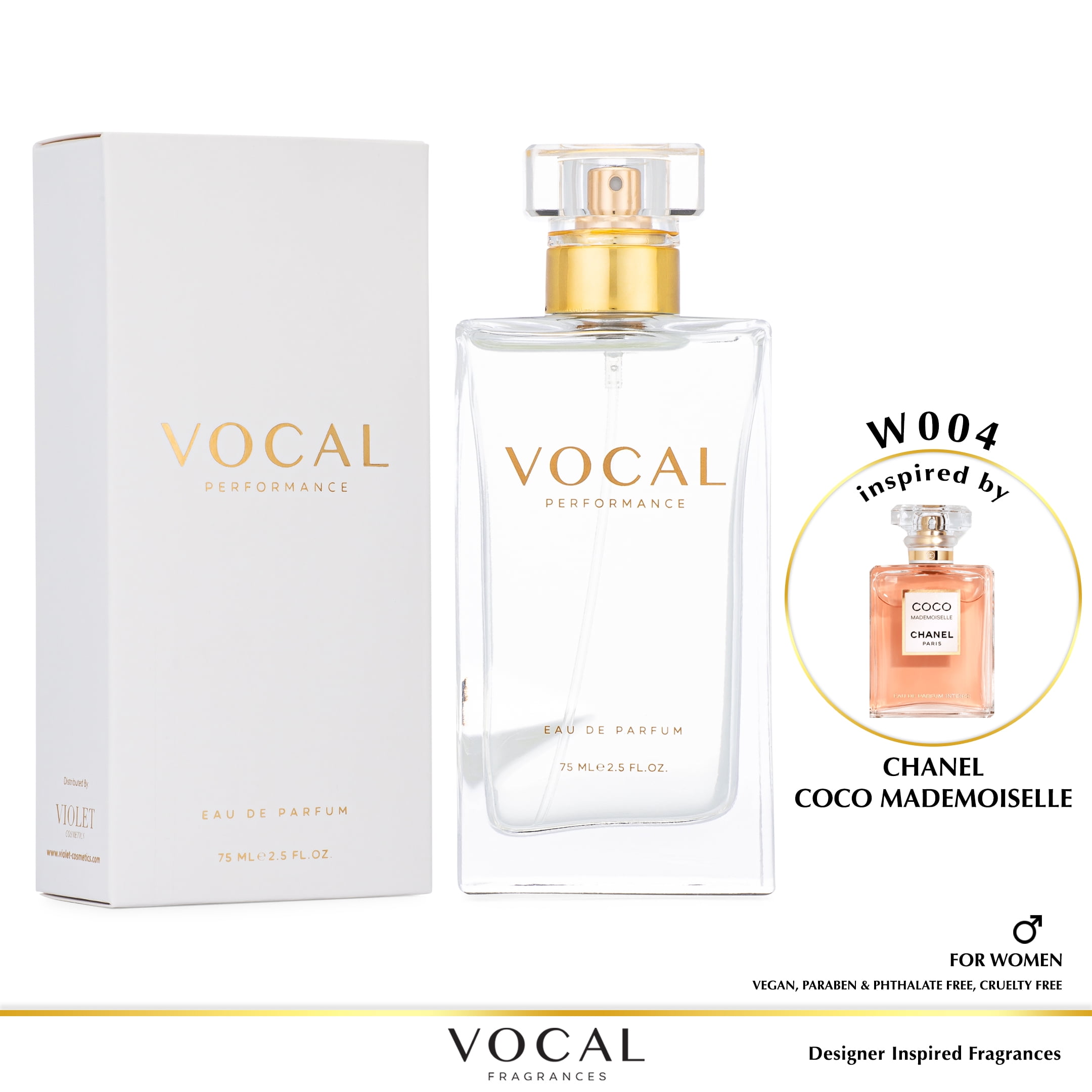 Vocal Fragrance Inspired by Chanel Coco Mademoiselle Eau de Parfum For  Women 2.5 FL. OZ. 75 ml. Vegan, Paraben & Phthalate Free Never Tested on  Animals 