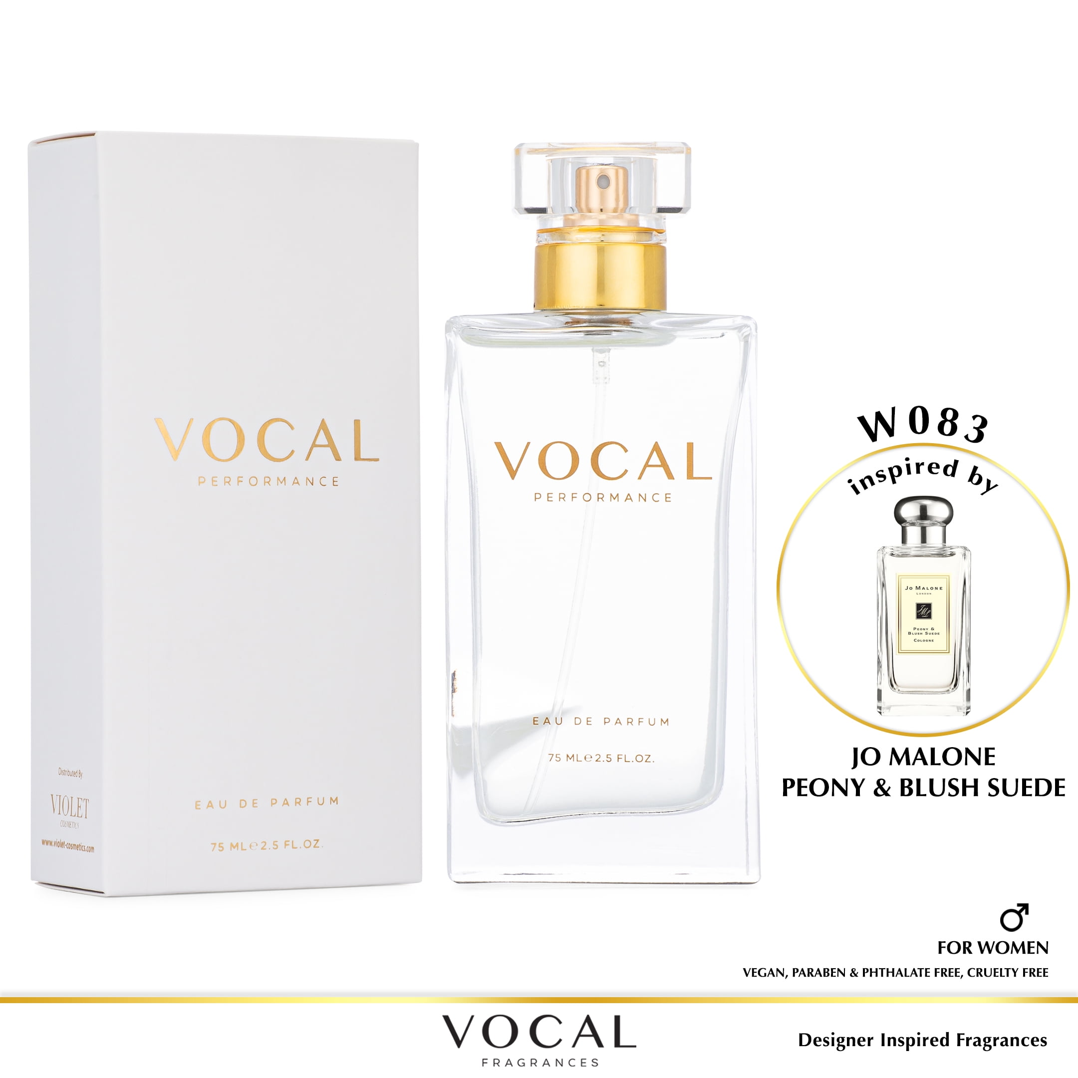 Vocal Fragrance Inspired by Jo Malone Peony & Blush Suede Eau de Parfum For Women 2.5 FL. OZ. 75