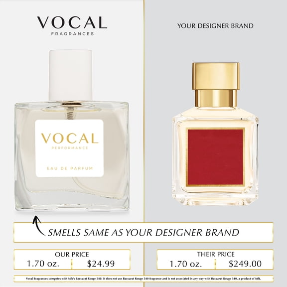 Vocal Performance U005 Eau de Parfum For Unisex Inspired by Baccarat Rouge 540 1.7 FL. OZ. Perfume Vegan, Paraben & Phthalate Free Never Tested on Animals