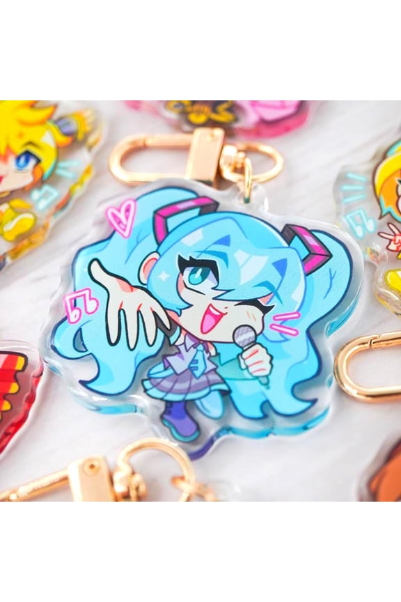 Vocaloid Epoxy keychain 1 packs Hatsune Miku Teto Rin Len Kaito Luka Anime Bag Charm Cute Gamer Gift Kawaii keychain 1 pack Accessory