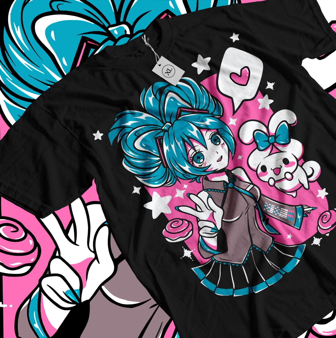 Kuromi T-Shirt My Melody and Kuromi Sanrio Anime Manga Girl Kawai Shirt All Size Kuromi T-Shirt My Melody and Kuromi Sanrio Anime Manga Girl Kawai Shirt All Size