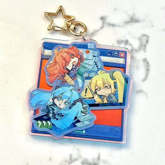 Vocaloid keychain 1 pack: Hatsune Miku, Kasane Teto, Akita Neru