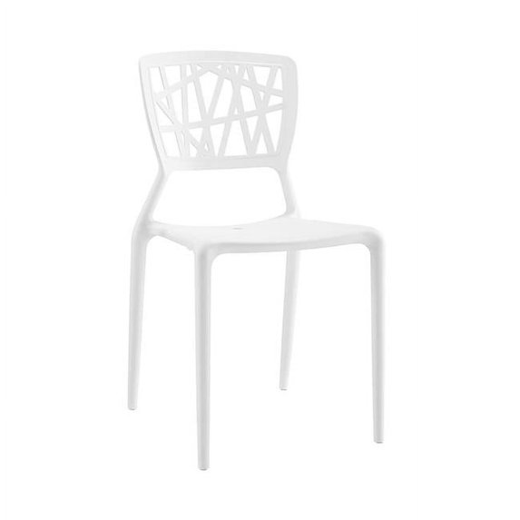 Vocci White Modern Stackable Side Chair