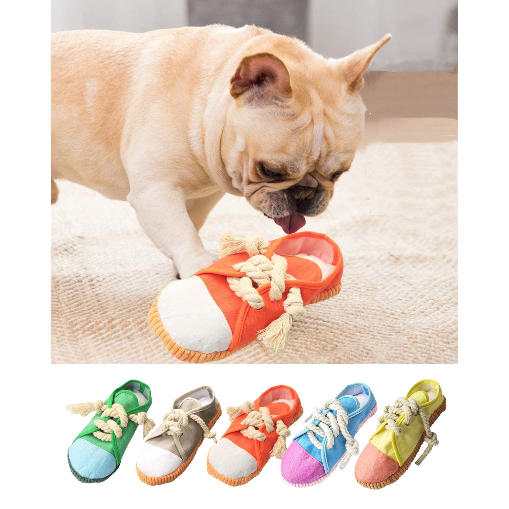 Vocheer Dog Chew Toys, Safe and Durable Interactive Squeaky Shoe Toy