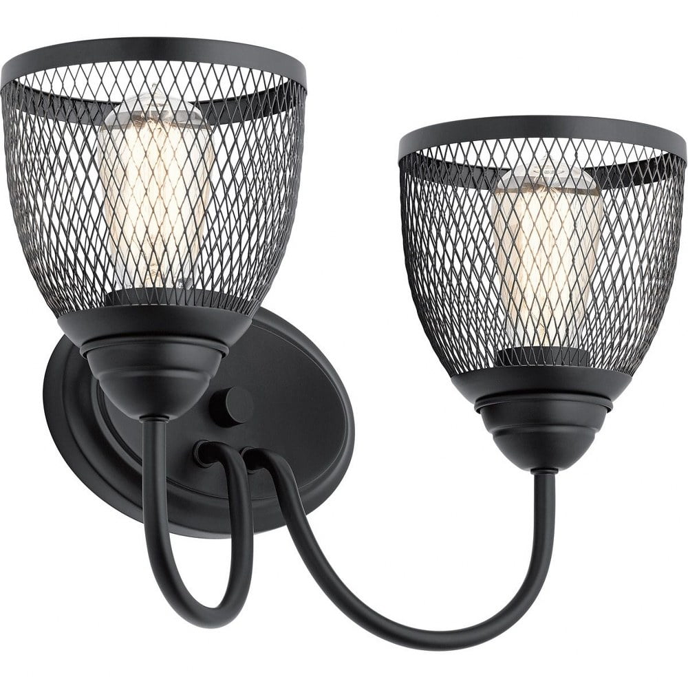 Voclain 2-Light Bathroom Vanity Light in Black