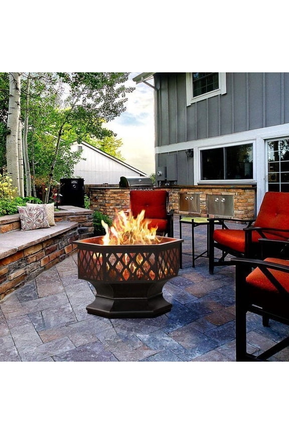 Wood Burning Outdoor Brazier Fire Pit Patio Backyard Heater