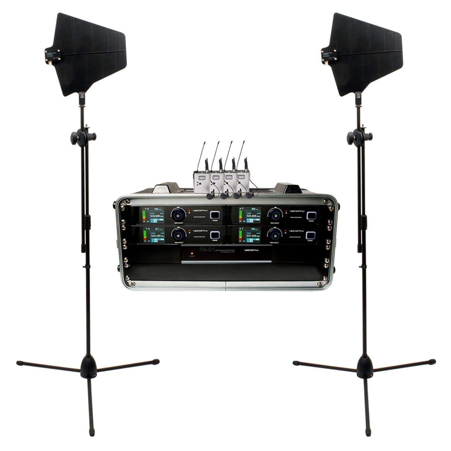 VocoPro BENCHMARK-QUAD-BP 4-Channel True Diversity Body Pack and Lavalier Microphone System 902-927.2mHz