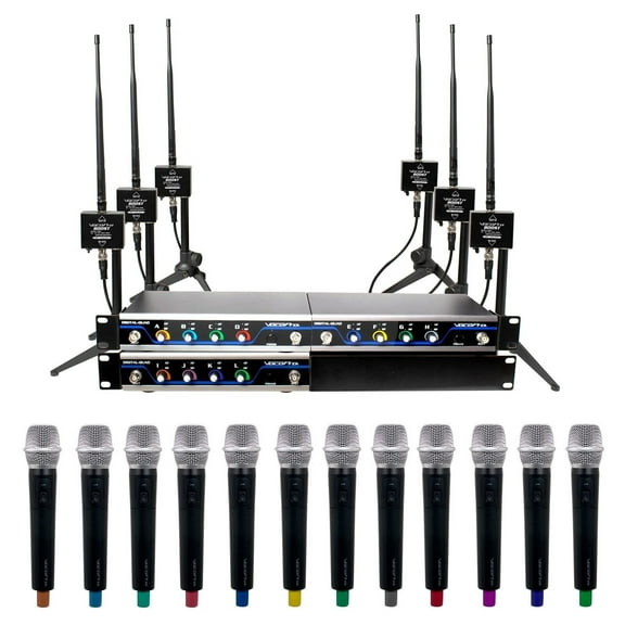 VocoPro, 16 System, coaxial, BOOST-ACAPELLA-12-600ft. Long-Range Digital, Wireless Microphone Package BOOST-ACAPELLA-12
