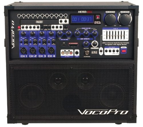 VocoPro HERO-REC Multi-Format Portable PA Karaoke System with Digital Recorder