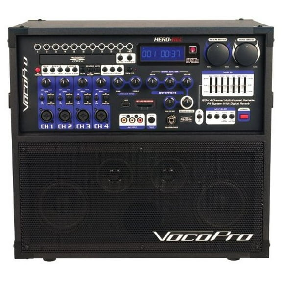 VocoPro HERO-REC Multi-Format Portable PA Karaoke System with Digital Recorder