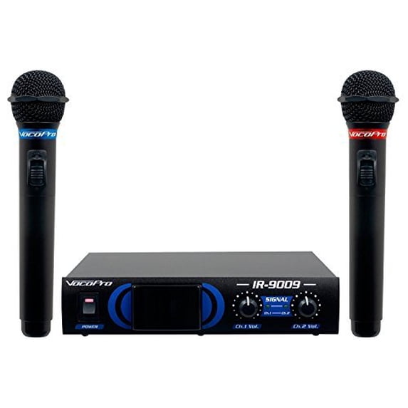 VocoPro Infrared Dual Wireless Microphone System, Black, IR-9009-2 ...