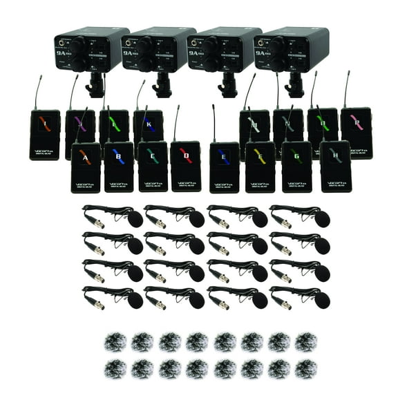 VocoPro - Portable Sixteen Lavalier Field/Camera-Mountable Wireless Microphone System. VCOFIELD-QUAD-FILM-16L