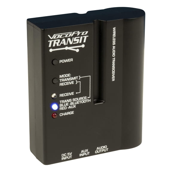 VocoPro Stereo Wireless Transceiver with Bluetooth for Powered Speaker Transit, Black