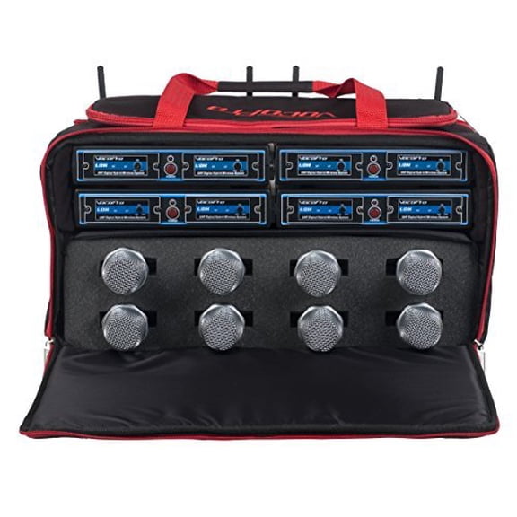 VOCOPRO UDH-CHOIR-8-MIB Eight Channel Wireless Handheld Microphone System In A Bag