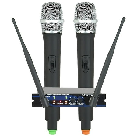 UHF-28-Freq Q 676.74 and R 614.15 Dual Channel UHF- Wireless Microphone System