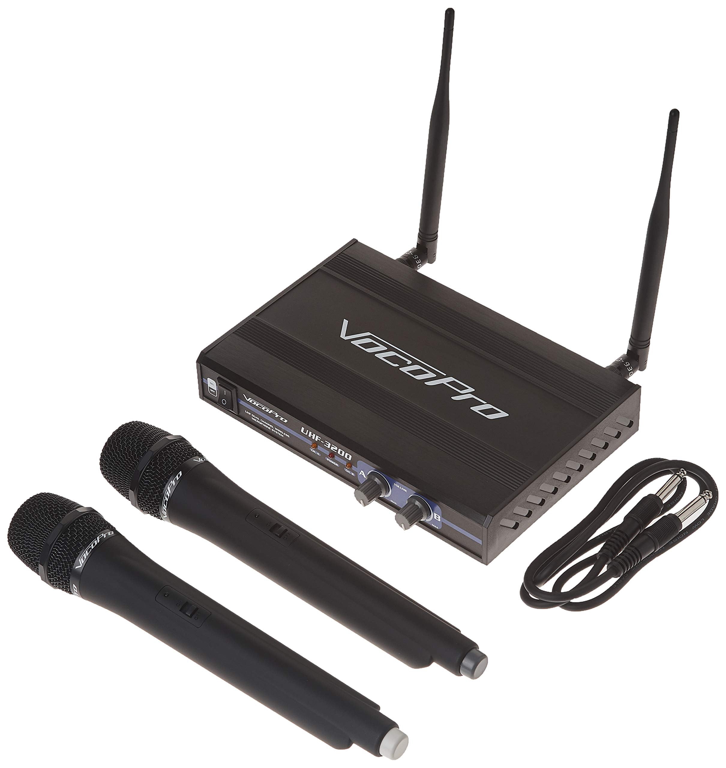 VocoPro - UHF-3200-10 UHF-Dual Channel Wireless Microphone System, UHF-3200-109M,9N