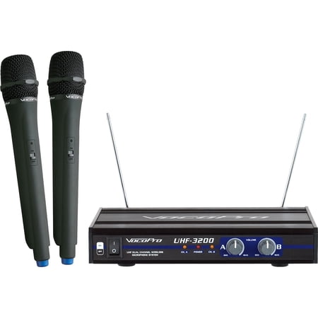 VocoPro UHF-Dual Channel Wireless Microphone System - UHF-3200-9
