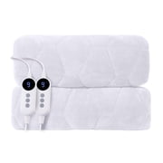 Vccoem Heated Mattress Pad Queen Size, Electric Bed Warmer with Dual Controller, 9 Heat Settings & 10-Hour Auto Shut-off, Machine Washable, White