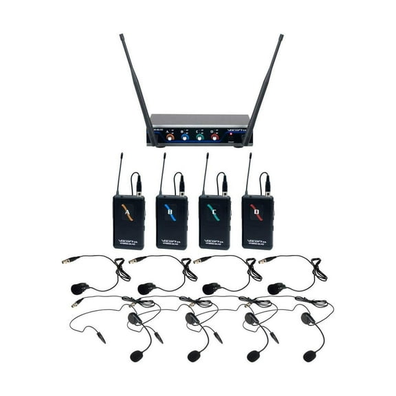 Digital-QUAD-B3 - Four Channel Wireless Headset & lapel Mic System Mic-on-Chip Technology