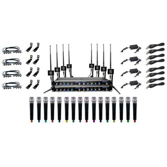 Vocopro BOOSTACAPELLA16 600 ft. 16 Channel Digital Wireless Microphone, Black